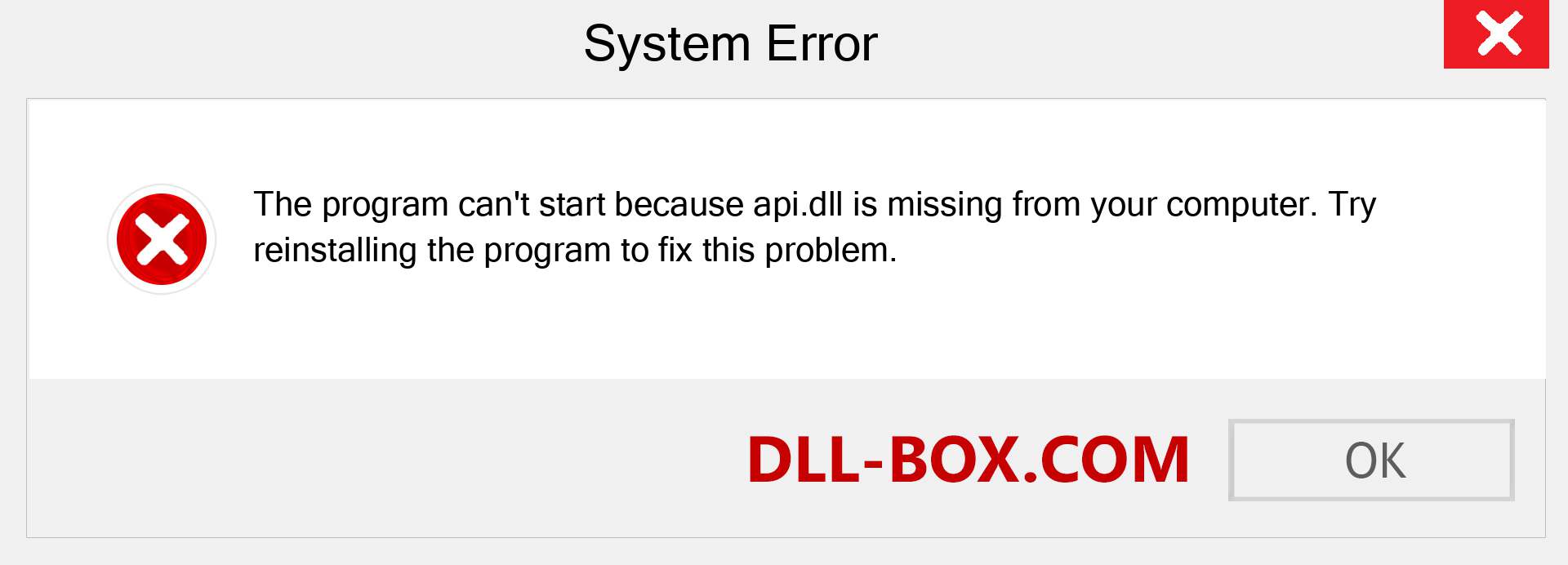 api.dll file is missing?. Download for Windows 7, 8, 10 - Fix  api dll Missing Error on Windows, photos, images