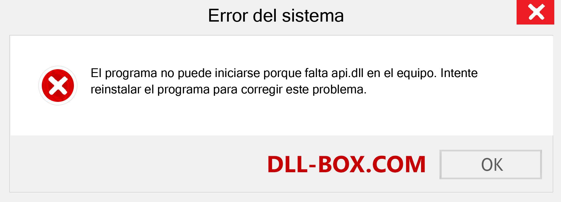 ¿Falta el archivo api.dll ?. Descargar para Windows 7, 8, 10 - Corregir api dll Missing Error en Windows, fotos, imágenes